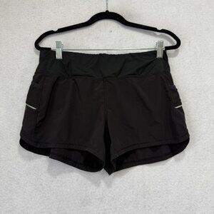 Athleta Shorts Womens Small Black Running 2-in-1 Lined Phone Pockets Zip Back